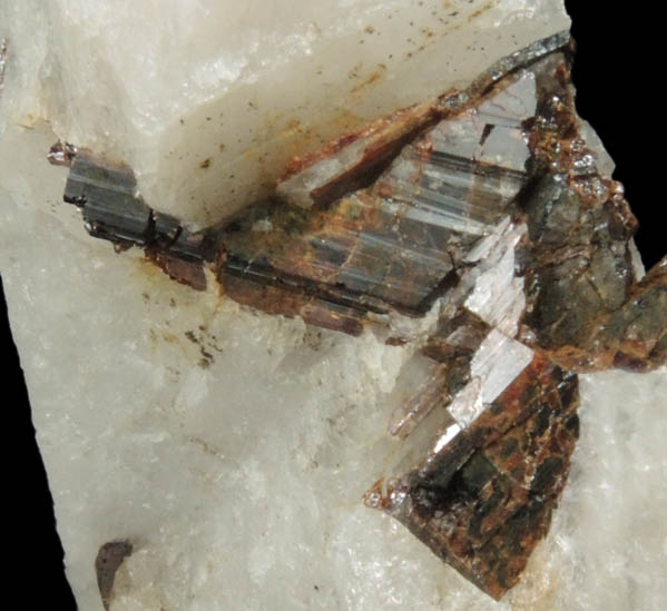 Rutile on Quartz from Davis Farm, Bethel, Windsor County, Vermont