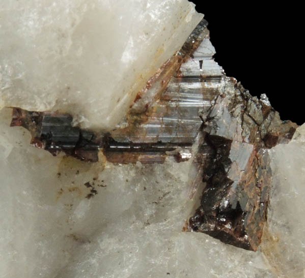 Rutile on Quartz from Davis Farm, Bethel, Windsor County, Vermont