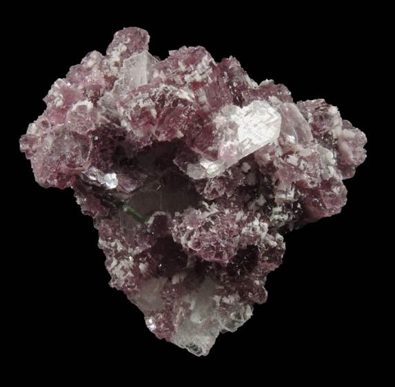 Lepidolite and Elbaite Tourmaline on Albite from Pederneira Mine, Sao Jose da Safira, Minas Gerais, Brazil