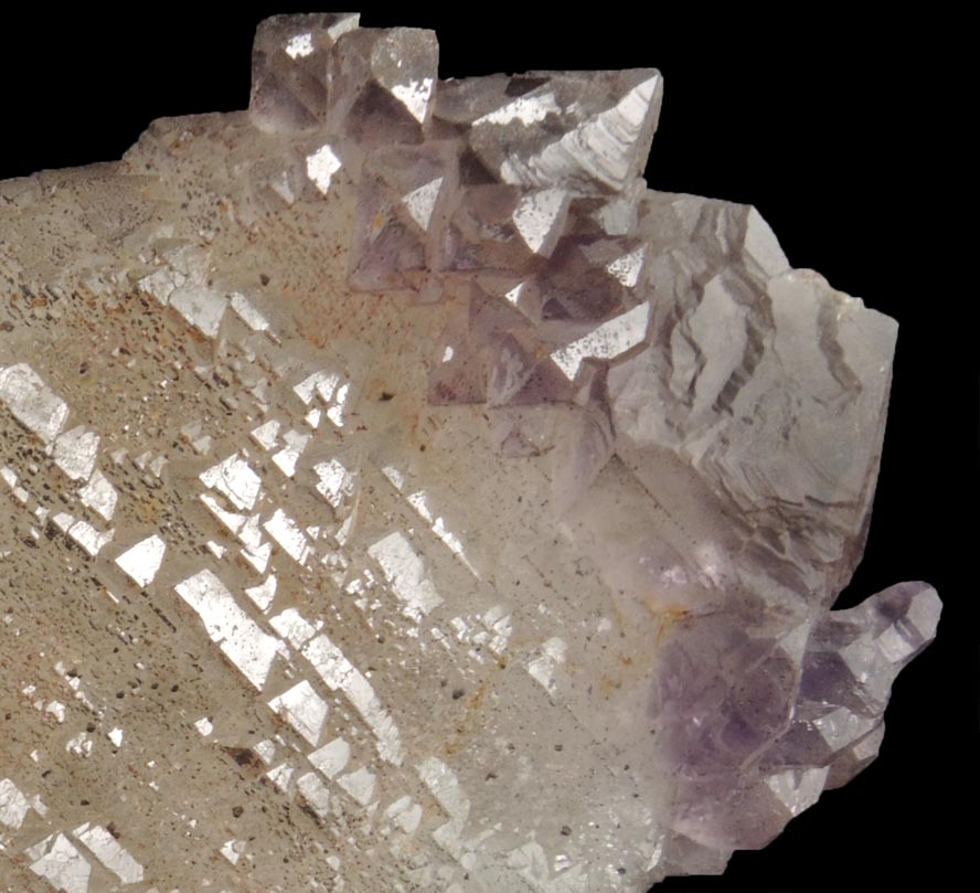 Quartz (Japan Law Twin) with Amethyst overgrowth from near Marovoalavo, Toamasina Province, Madagascar