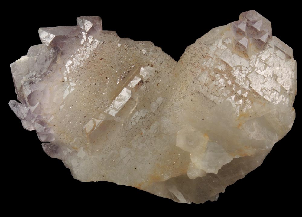 Quartz (Japan Law Twin) with Amethyst overgrowth from near Marovoalavo, Toamasina Province, Madagascar