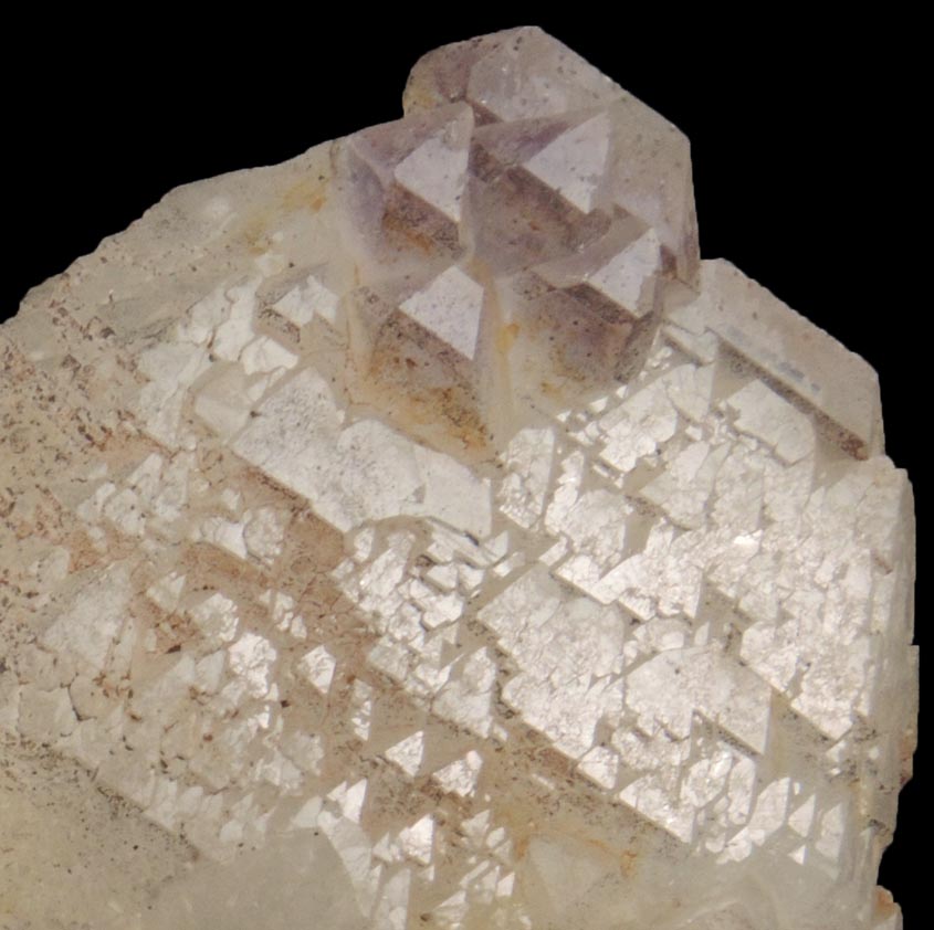 Quartz (Japan Law Twin) with Amethyst overgrowth from near Marovoalavo, Toamasina Province, Madagascar