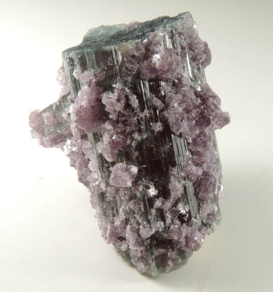 Lepidolite over Elbaite Tourmaline from Pederneira Mine, Sao Jose da Safira, Minas Gerais, Brazil