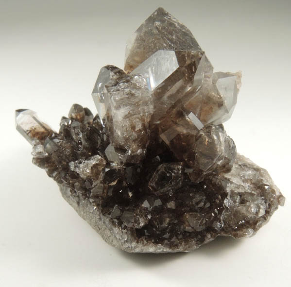 Quartz var. Smoky Herkimer Diamonds from Middleville, Herkimer County, New York