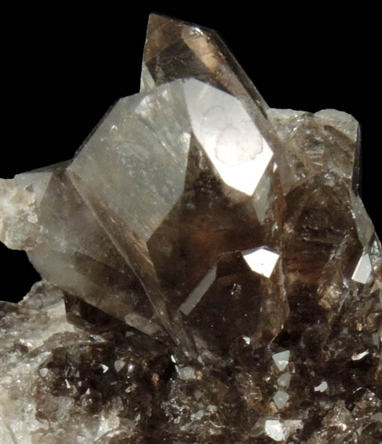 Quartz var. Smoky Herkimer Diamonds from Middleville, Herkimer County, New York