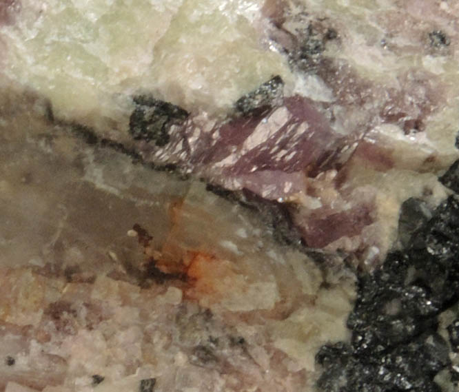 Hodgkinsonite, Willemite, Franklinite from Hamburg Mine, Franklin Orebody, West Vein, Franklin, Sussex County, New Jersey (Type Locality for Hodgkinsonite and Franklinite)