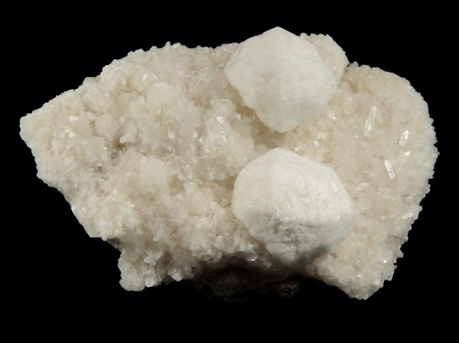 Analcime on Thomsonite from Moorcrossfield Quarry, Ballymena, County Antrim, Northern Ireland