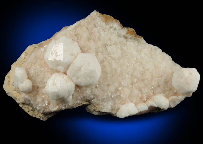 Analcime on Thomsonite from Moorcrossfield Quarry, Ballymena, County Antrim, Northern Ireland