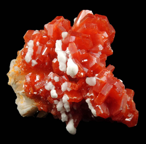 Vanadinite and Calcite over Barite from Mibladen, Haute Moulouya Basin, Zeida-Aouli-Mibladen belt, Midelt Province, Morocco