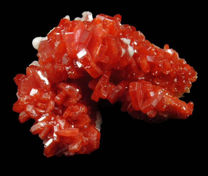 Vanadinite and Calcite over Barite from Mibladen, Haute Moulouya Basin, Zeida-Aouli-Mibladen belt, Midelt Province, Morocco