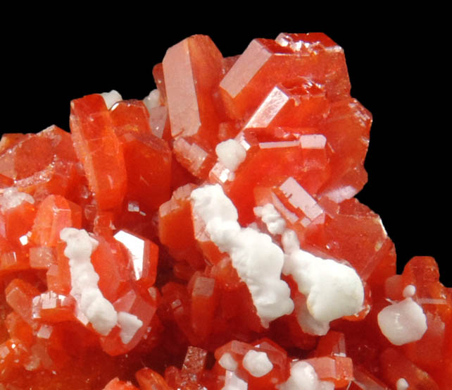 Vanadinite and Calcite over Barite from Mibladen, Haute Moulouya Basin, Zeida-Aouli-Mibladen belt, Midelt Province, Morocco