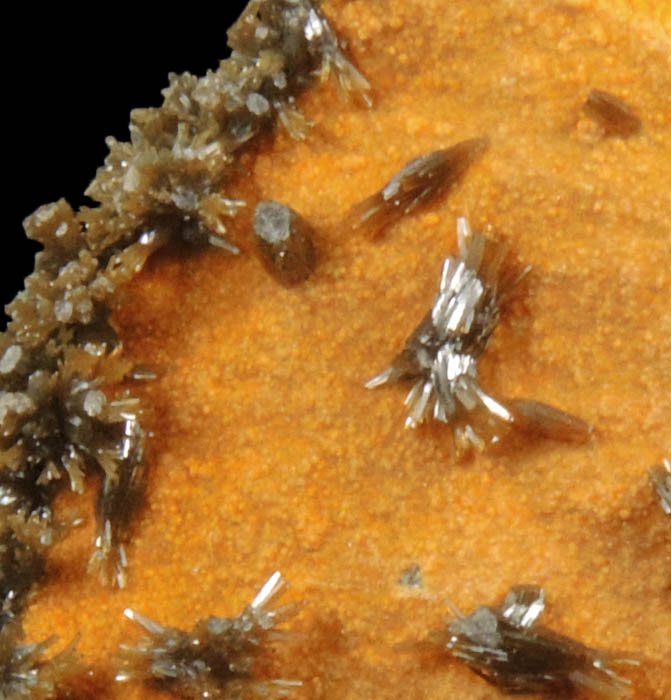 Vanadinite var. Endlichite on Descloizite from Chalk Mountain Mine, 510' Level, Churchill County, Nevada