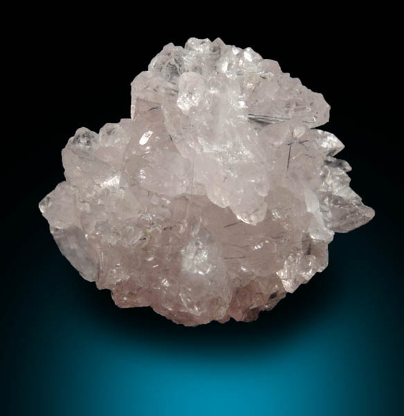 Quartz var. Rose Quartz with Elbaite Tourmaline from Rose Quartz Locality, Plumbago Mountain, Newry, Oxford County, Maine