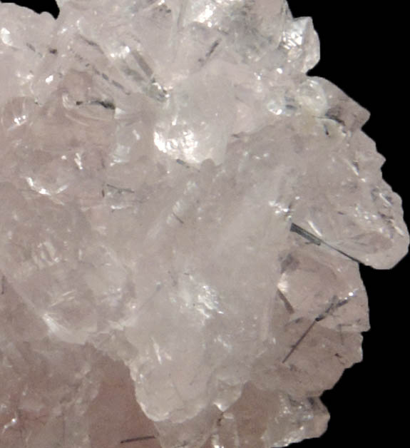 Quartz var. Rose Quartz with Elbaite Tourmaline from Rose Quartz Locality, Plumbago Mountain, Newry, Oxford County, Maine