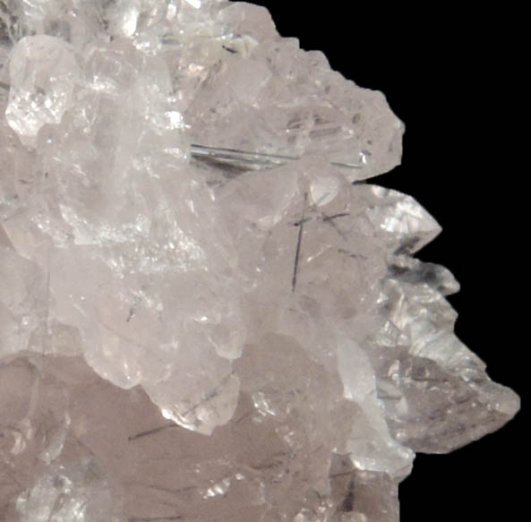 Quartz var. Rose Quartz with Elbaite Tourmaline from Rose Quartz Locality, Plumbago Mountain, Newry, Oxford County, Maine