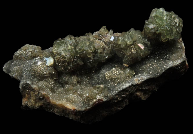Ludlamite with Pyrite from Black Bird Mine, Lemhi County, Idaho