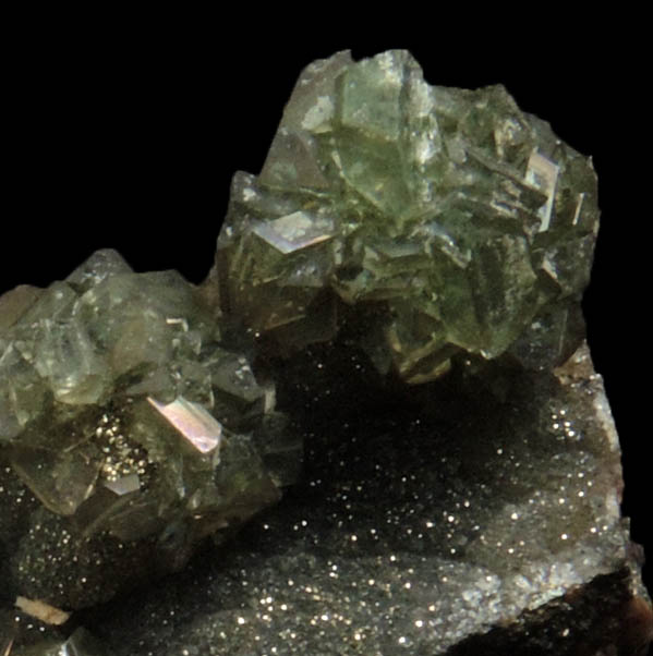 Ludlamite with Pyrite from Black Bird Mine, Lemhi County, Idaho