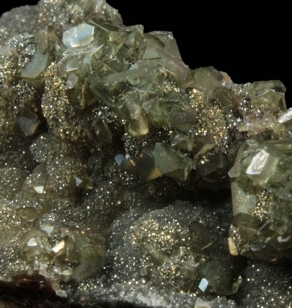 Ludlamite with Pyrite from Black Bird Mine, Lemhi County, Idaho