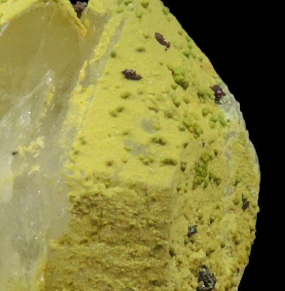 Gartrellite and Cuprite on Quartz from Black Pine Mine, Granite County, Montana