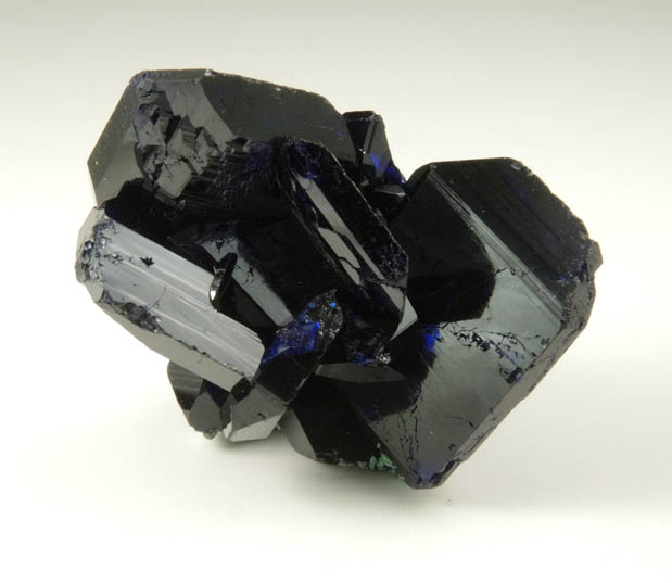 Azurite (twinned crystals) with Arsentsumebite from Tsumeb Mine, Easter Pocket, Otavi-Bergland District, Oshikoto, Namibia (Type Locality for Arsentsumebite)