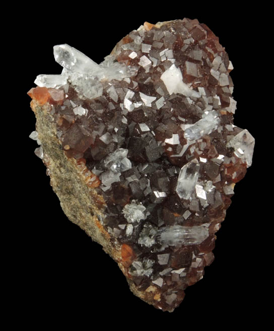 Andradite Garnet with Quartz and Calcite from Mina El Mochito, 2 km southeast of Las Vegas, Santa Brbara, Honduras