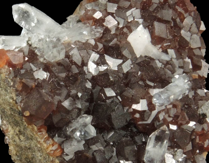 Andradite Garnet with Quartz and Calcite from Mina El Mochito, 2 km southeast of Las Vegas, Santa Brbara, Honduras