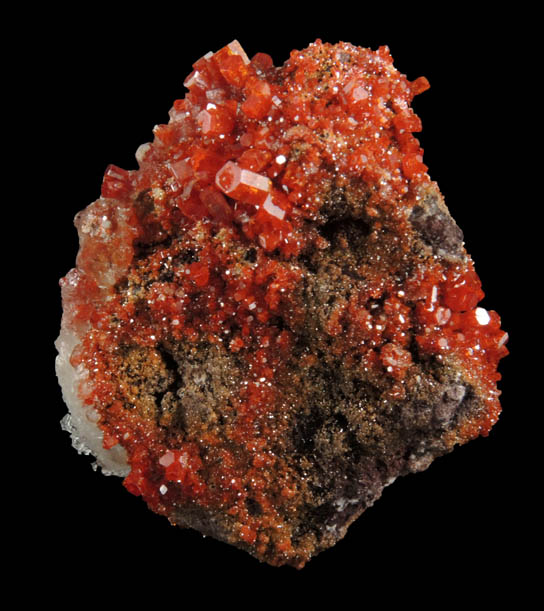 Vanadinite with Calcite from North Geronimo Mine, La Paz County, Arizona