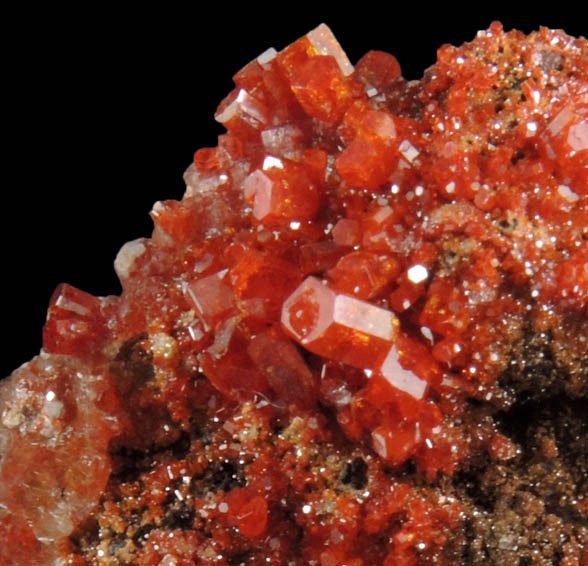 Vanadinite with Calcite from North Geronimo Mine, La Paz County, Arizona