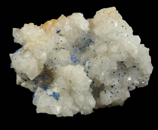 Azurite on Quartz with minor Calcite, Dolomite, Malachite from St. Gertraudi, Brixlegg, Nordtirol, Austria