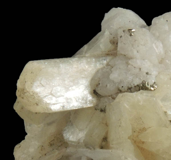 Stilbite, Quartz, Pyrite from railroad cut near Thomaston Dam, Litchfield County, Connecticut