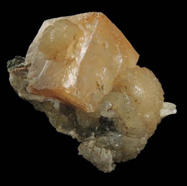 Calcite and Stilbite from Chimney Rock Quarry, Bound Brook, Somerset County, New Jersey