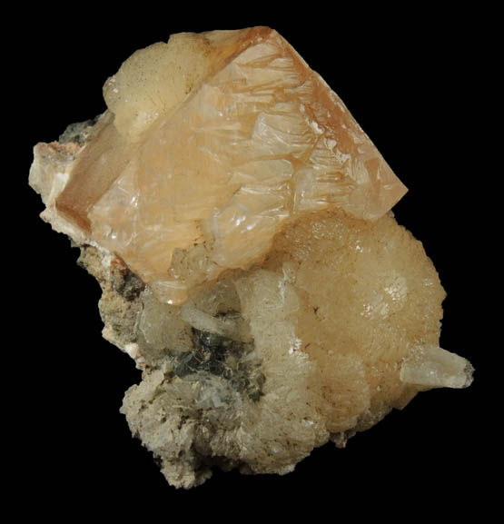 Calcite and Stilbite from Chimney Rock Quarry, Bound Brook, Somerset County, New Jersey