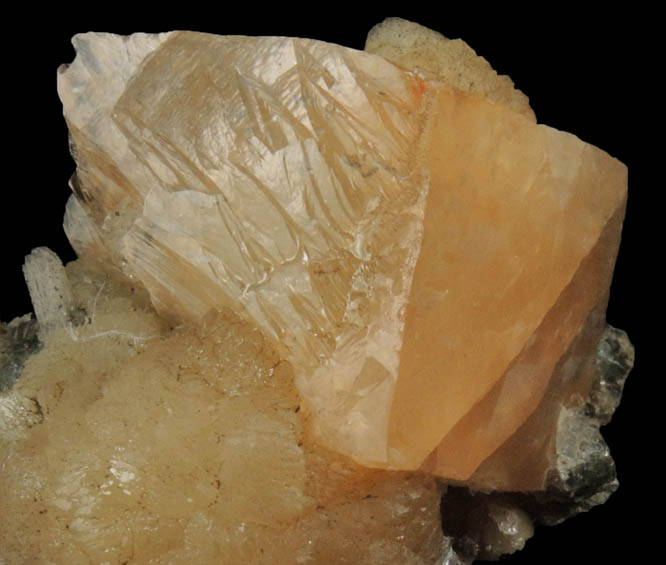 Calcite and Stilbite from Chimney Rock Quarry, Bound Brook, Somerset County, New Jersey