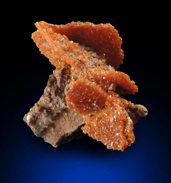 Vanadinite pseudomorphs after Wulfenite from Rowley Mine, 20 km northwest of Theba, Painted Rock Mountains, Maricopa County, Arizona