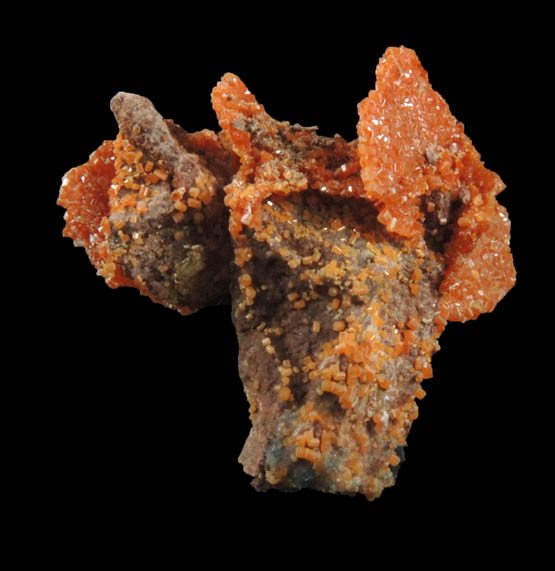 Vanadinite pseudomorphs after Wulfenite from Rowley Mine, 20 km northwest of Theba, Painted Rock Mountains, Maricopa County, Arizona