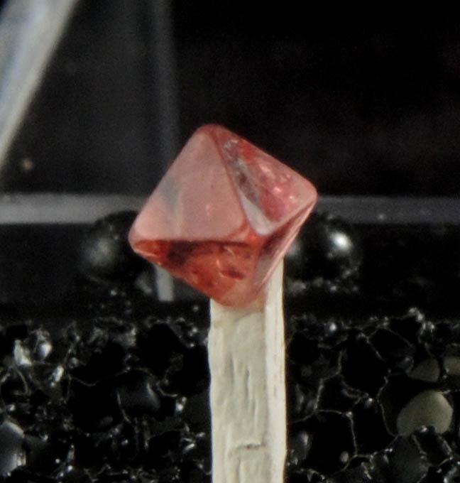 Spinel (3 crystals mounted in Perky box)  from Mogok District, 115 km NNE of Mandalay, Mandalay Division, Myanmar (Burma)
