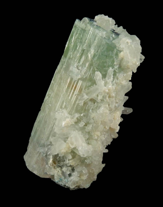 Quartz on Elbaite Tourmaline from Mount Mica, Pocket #28, Paris, Oxford County, Maine