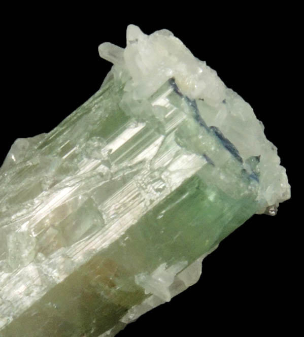 Quartz on Elbaite Tourmaline from Mount Mica, Pocket #28, Paris, Oxford County, Maine