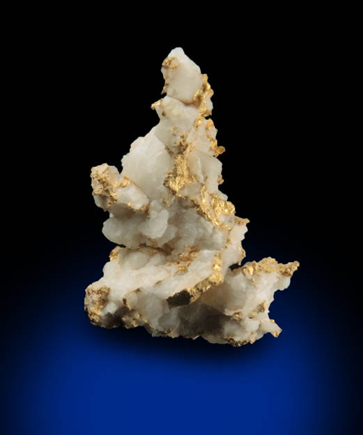 Gold (native gold) in Quartz from Harvard Mine, Jamestown Mining District, Tuolumne County, California