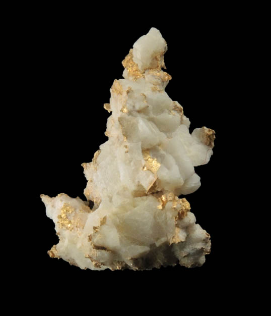 Gold (native gold) in Quartz from Harvard Mine, Jamestown Mining District, Tuolumne County, California