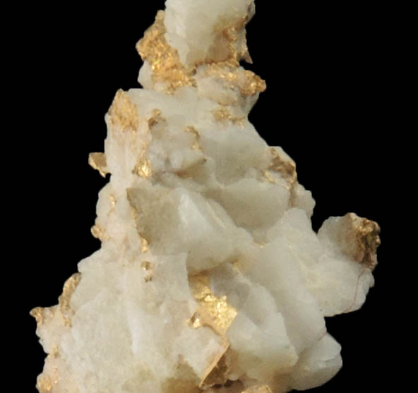 Gold (native gold) in Quartz from Harvard Mine, Jamestown Mining District, Tuolumne County, California