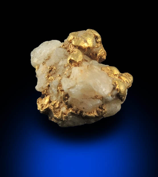 Gold (native gold) in Quartz from Eldorado Creek, Placer County, California
