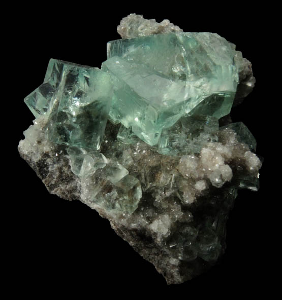 Fluorite on Quartz from Heights Mine, Westgate, Weardale District, County Durham, England