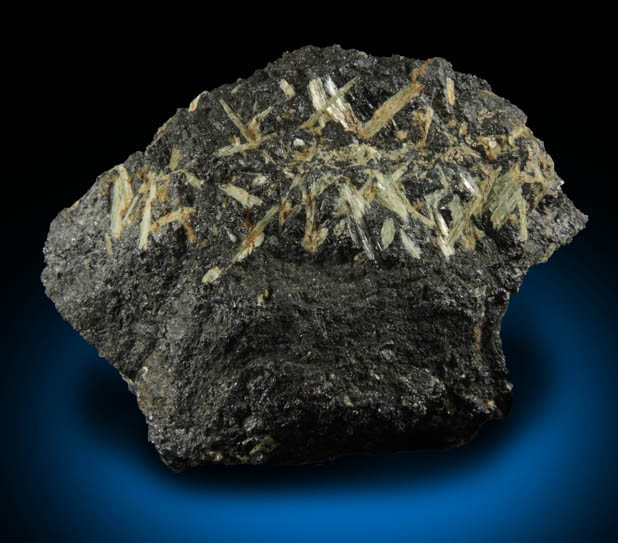 Magnetite with Tremolite and minor Pyrite from Grace Mine, Morgantown, Berks County, Pennsylvania