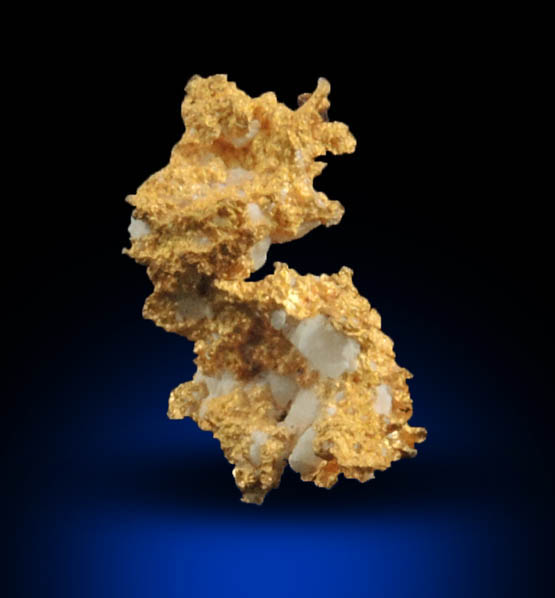 Gold (native gold) in Quartz from Eagle's Nest Mine, Michigan Bluff District, Placer County, California