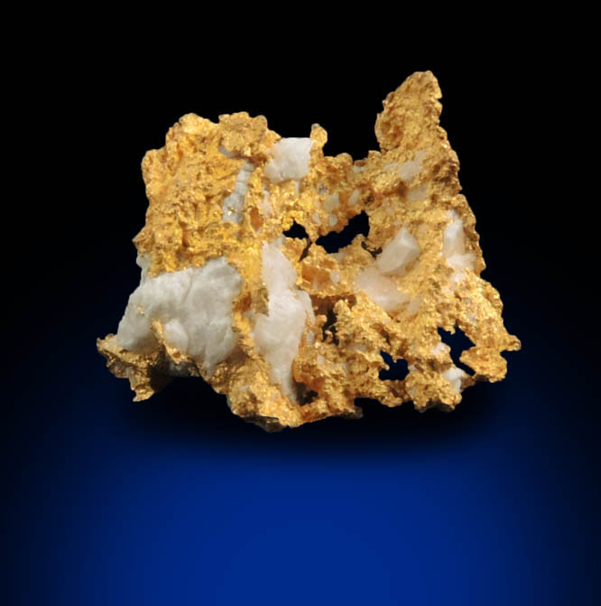 Gold (native gold) in Quartz from Mockingbird Mine, Mariposa County, California