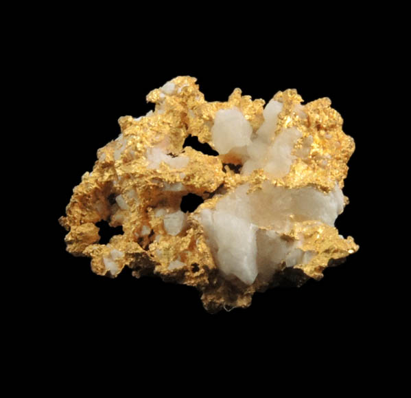 Gold (native gold) in Quartz from Mockingbird Mine, Mariposa County, California