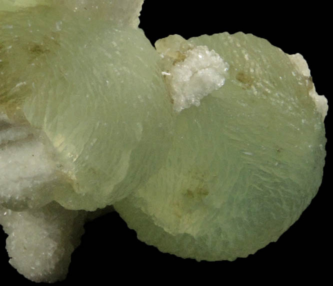 Prehnite with Quartz pseudomorphs after Glauberite from Upper New Street Quarry, Paterson, Passaic County, New Jersey