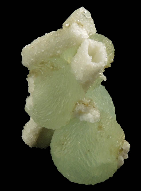 Prehnite with Quartz pseudomorphs after Glauberite from Upper New Street Quarry, Paterson, Passaic County, New Jersey