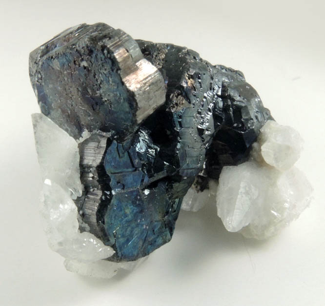 Stephanite with Calcite from Mina El Solar, Taxco, Guerrero, Mexico